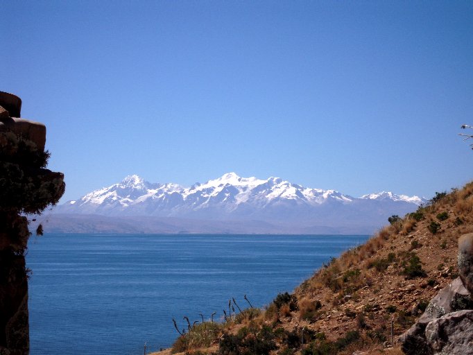 Andes from Isla de la Luna